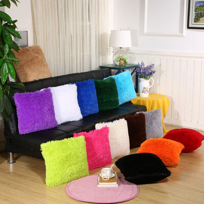 

Cntomlv Solid Soft Plush Faux Fur Wholesale Decorative Cushion Cover Throw Pillows For Sofa Car Chair Hotel Home Decoration