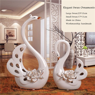 

Modern minimalist ceramic crafts couples Swan decoration figurines wedding gifts creative home decoration ornaments