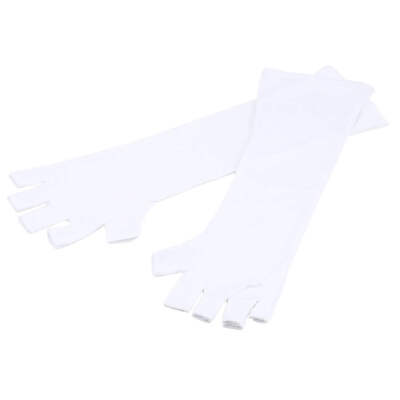 

UV Protection Nail Art UV Gel Anti-ultraviolet Open-toed Gloves White