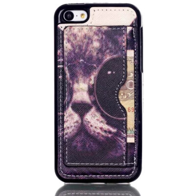 

MITI 2015 New arrive Apple iPhone 5C case Painted cartoon character Unique Plug-in Card Stand Cell Phone Case Cover