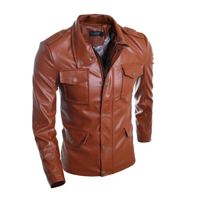 

Zogaa New Mens Leather Clothing Fashion Slim Short