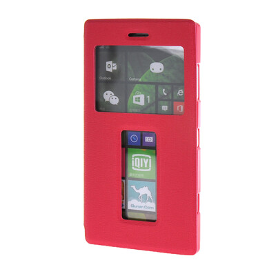 

MOONCASE Сторона Флип жесткий борт тонкий кожаный кронштейн Окно чехол для Nokia Lumia 830 Белый
