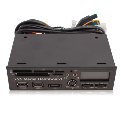 

5.25 Media Dashboard Multi-function PCI-e to USB 3.0 HUB All-in-1 Card Reader