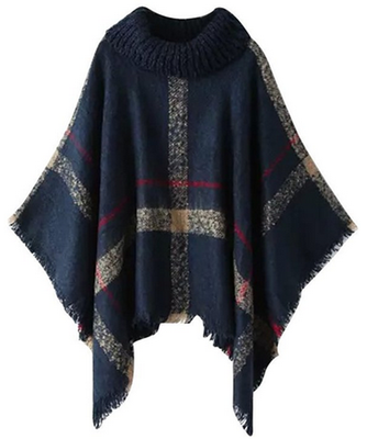 

Mooncolour Womens Assorted Colors Striped Irregular Knitting Cape Cloak