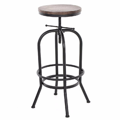 

Ship from Germany IKAYAA Adjustable Height Swivel Bar Stool Chair Kitchen Dining Chair Bar Pub Bistro Table Pinewood Industria