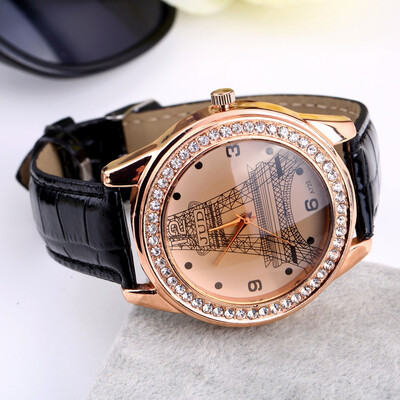 

New Fashion Women Ladies Girls Crystal Eiffel Tower Quartz Wrist Watch