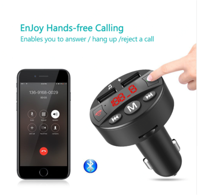 

GuangSF Car MP3 Player Bluetooth FM Transmitter Hands-free Car Kit Audio Modulator USB Charger Support TF Card USB Disk Music