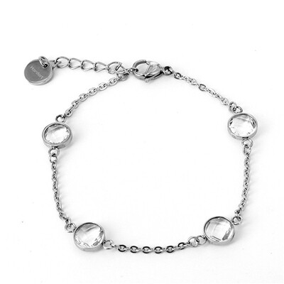 

Water Drop Crystal Stainless Steel Charm Bracelet