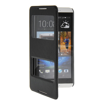 

MOONCASE View Window Leather Side Flip Pouch Stand Shell Back ЧЕХОЛ ДЛЯ Htc Desire 816 Black