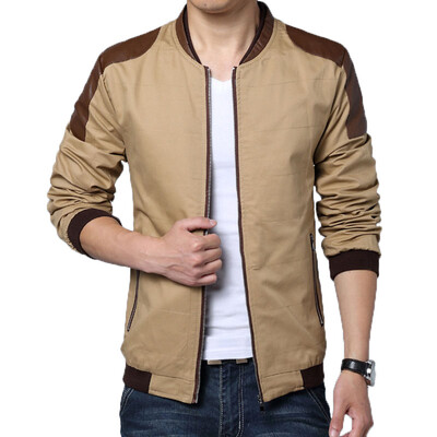 

Zogaa New Mens Jacket Leather Splice