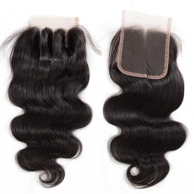 

Mongolian Virgin Hair Lace Closure Body Wave Size 4x4inch FreeMiddle3 Part Mongolian Remy Human Hair Swiss Closure Natural Color