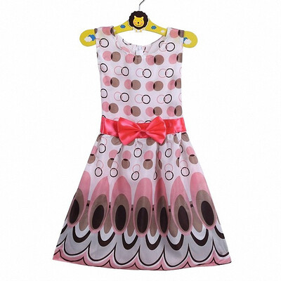

Girl dress Princess Bow Belt dress Circle Bubble Peacock print kids clothes girls Party dresses 2-11Y free shipping