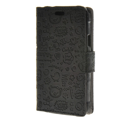 

MOONCASE Little Witch Leather Flip Wallet Card Slot Stand Back чехол для Samsung Galaxy Xcover 3 SM-G388F Black