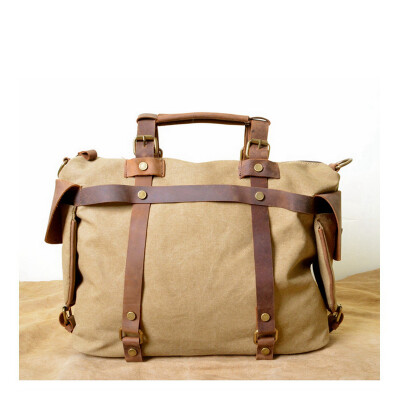 

Trendy Canvas Top-handle Bag Men Women Leather Messenger Bags High Quality Casual Handbags Brand Design Shoulder Bags