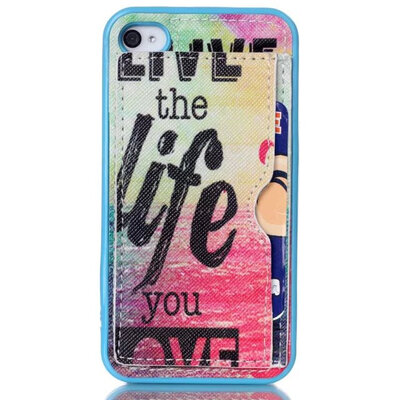 

мити живописи мультфильм мягкой кожаный чехол для iPhone 4s Apple iPhone 4, в случае phone4s телефон Shell пробку в карты