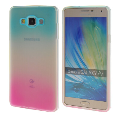 

MOONCASE Galsxy A7 Case Rainbow Flexible Durable Silicone Gel TPU Skin Slim Case Cover for Samsung Galsxy A7 / a02