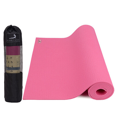

Pierre Yoga PVC6mm solid color non-slip yoga mat red with backpack