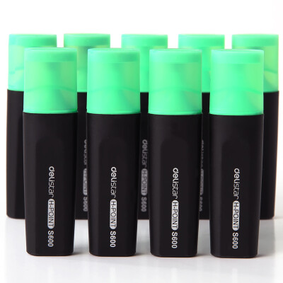 

Deli green mark eye-catching highlighter pen 10 box S600