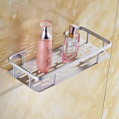 

Jiebi Shi free punch space aluminum bathroom shelf rectangular single-layer bathroom shelf