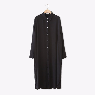 

fashion loose dress women autumn long sleeve mid-long dresses cotton blend women clothing