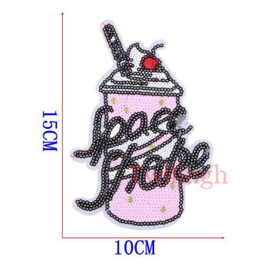 

twilingh Patches Sewing Iron-On Accessories Big Fruit Embroidered Sequined Patches For Clothing