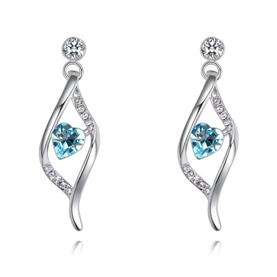

Heart Crystal from Austrian Drop Earrings For Women Fashion Jewelry Valentines Day Gift High Quality Accessories 28903
