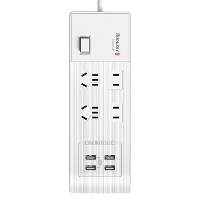 

Hangjia HUNTKEY new national standard USB socket fast charge patch panel strip row plug wiring board tow board 4 bit control SV407 length 18 meters drawing process 5V31A