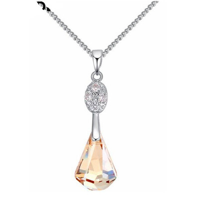 

Raindrop Pendant Necklace Made With Austrian Crystals From Swa Elements For Bridesmaids Wedding Jewelry White Gold Plated 25262