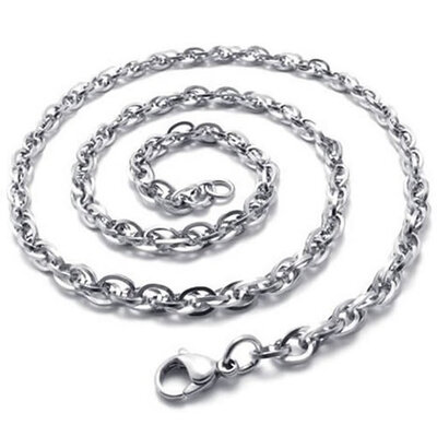 

Hpolw New Fashion Trendy Fine jewelry Twisted Singapore Stainless Steel Silver Hollow Out Womens Chain Necklace2mm3mm5mm
