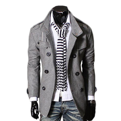 

Zogaa Autumn And Winter Men's Wind Double-breasted Stand Collar