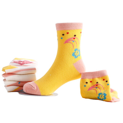 

Jingdong supermarket] Antarctic (Nanjiren) children socks spring and summer cotton in the tube breathable sweat girl mixed with 5 pairs of equipment