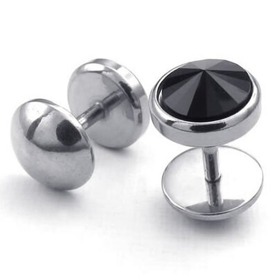 

Hpolw Mens Stainless Steel Stud Earrings White