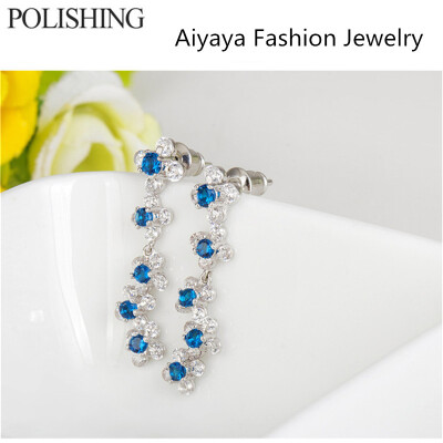 

Aiyaya Fashion Jewelry 5 Small Snowflake Micro Cross Water-drop Crystal Drop Earrings