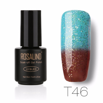 

ROSALIND Gel 1S 7ML Changing Temperature Nail Polish UV LED Glitter Manicure Nail Art Semi Permanent Soak Off Gel Lacquer