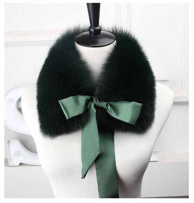 

MSMinShu Genuine Fox Fur Collar Scarf with Lace 100 Natural Fox Fur Scarf Winter Neck Warmer Jacket Fur Collar Short Scarves