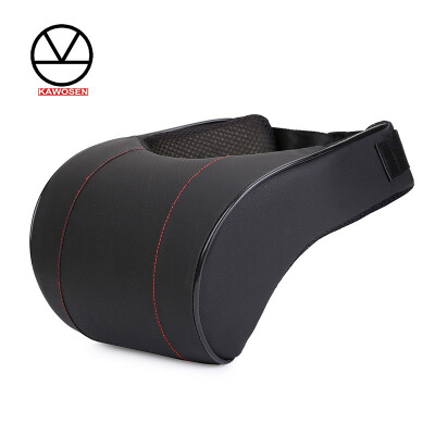 

KAWOSEN Car Neck Pillow Memory Foam Pillow 1PCS PU Leather Car Auto Seat Neck Rest Black Seat Headrest Cushion High Quality