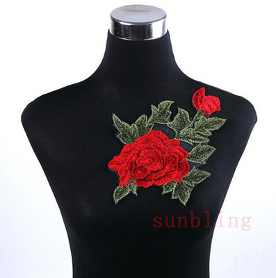 

1pcslot Brand Patches Flowers Embroidered Patch Iron On Red Rose Fabric Repair Sew Badges Clothes Appliques DIY Wedding Sticker