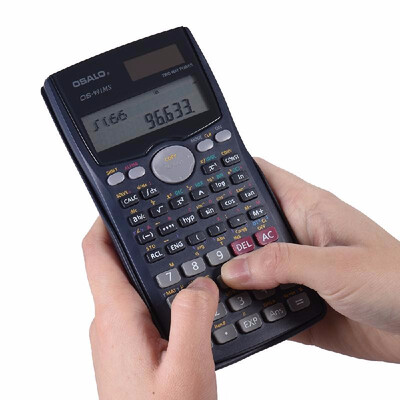 

Scientific Calculator Counter 401 Functions Matrix Dot Vector Equation Calculate Solar&Battery Dual Powered 2 Line Display Bus
