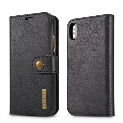 

DG MING Card Slot Phone Case 7 Luxury Wallet Mobile For iPhone 8 6 6s 7 Plus Magnetic 2in1 cover
