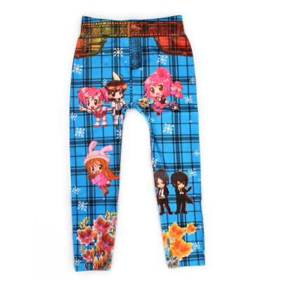 

Children's 3-8 Age Winter Cotton Leggings Spring Kids Digital Printing Jeans Boy Girl Baby Cartoon Pattern Trousers Pants