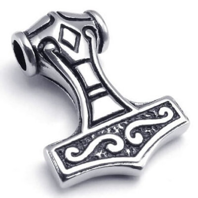 

Hpolw silver&black Stainless Steel Geometry pattern Thors Hammer Celtic Knot Mens Pendant