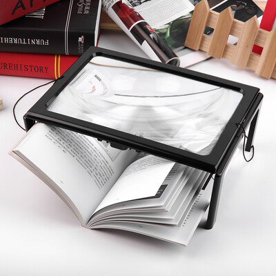

А4 Полная страница Большой 3X Magnifier Hands Free стеклянный объектив F Чтение со шнуром
