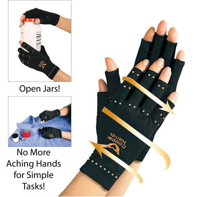 

Men Hot Copper Hands Arthritis Gloves Therapeutic Compression Black