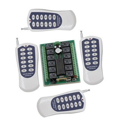 

MITI dc 12v remote control switches system,12CH RF Wireless Remote Control Switch 7A relays fixed code