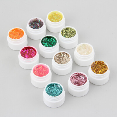 

12шт Прозрачный / Glittery / Твердые Чистый UV GEL Расширение DIY Builder Nail Art