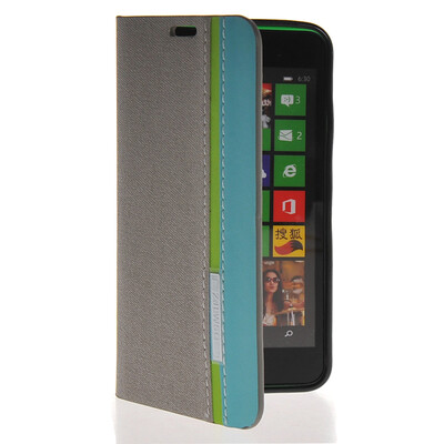 

MOONCASE Business style Leather Side Flip Wallet Card Slot Pouch Stand Back чехол для Nokia Lumia 630 Grey