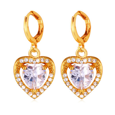

У7 любви сердце серьги ювелирные изделия для женщин 18k Реальное золото/Платина покрытием ААА цирконий серьги оптом