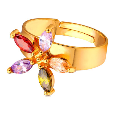 

Zirconia Ring Luxury 2015 New 18K Real Gold/Platinum Plated Fashion Jewelry Party Trendy Wedding Bands Star Rings For Women