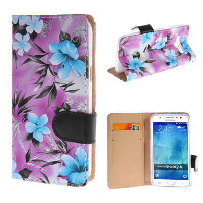 

MOONCASE for Samsung Galaxy J5 Case Flower Style Leather Flip Wallet Card Slot Bracket Back Case Cover Purple