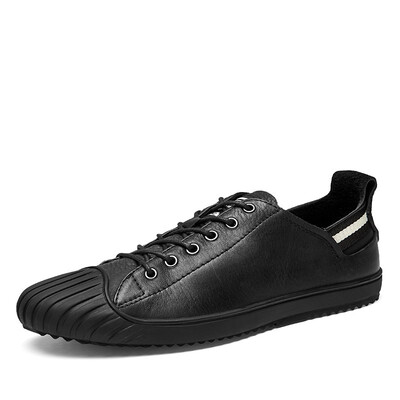 

Male Shoes Adult Lace up Fashion Sneakers Artifical Leather Black White Color Mensneakers Simple Design Men